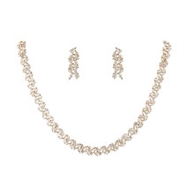 WEIMANJINGDIAN Brand Marquise Cut Cubic Zirconia Leaf Design Tennis Necklace and - £45.08 GBP