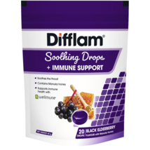 Difflam Soothing Drops + Immune Support 20 Pack – Black Elderberry - £54.90 GBP
