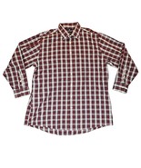 Stafford Shirt Mens 17 1/2 Neck Travel Easy Care Regular Fit Button Up Plaid - $14.99