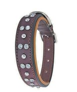 Shwaan Rhinestone Dog Collars Genuine Leather Padded Bling Dog Collar S ... - $46.48 CAD
