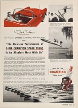 1955 Print Ad Champion Spark Plugs Skiers,Thrill Boats Cypress Gardens,Florida - $19.78