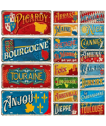 France Province City Tin Sign, French Cities Coat Of Arms Landmark Licen... - €15,27 EUR