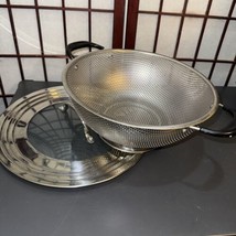18/10 Stainless Steel Colander Strainer Handles - 7 1/2” Tall Glass Lid - £14.56 GBP