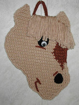 Hand Crocheted Handmade Horses Head Wall Decoration Crochet Wall Hanging - £34.52 GBP