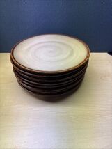 Set of 8 Sango Nova Brown 4933 Salad Plates Earth Tone Stoneware - $74.25