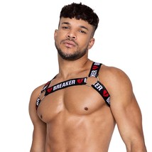 Heartbreaker Harness Logo Broken Heart Elastic Straps O Rings Black Whit... - £21.45 GBP