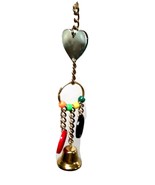 Caged Parakeet Bird Toys Small Buttons Bells Mirror Beads Hanging Cage 8... - £6.42 GBP
