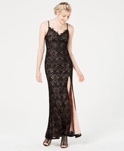 City Studios Juniors Lace Applique Slip Dress Color Black/Blush Size 5 - £47.73 GBP