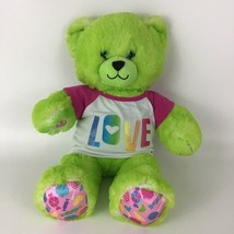 Build A Bear Lime Green Candy Pop Teddy Bear 16&quot; Plush Stuffed Toy w Shirt BABW - £55.23 GBP