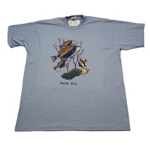 Fruit of the Loom Shirt Mens XL Blue Crew Neck Short Sleeve Graphic Tee - £14.76 GBP