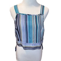 ASOS Band of Gypsies Blue striped cropped tank top Size Medium Women Sle... - £7.90 GBP