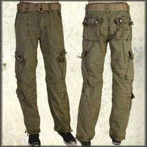 Jetlag Cesar Fatigue Army Military Belt Include Men Cotton Cargo Pant Dark Green - £105.51 GBP