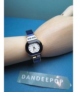 Da Vanci Cuff Hinged Bracelet Watch Quartz Japan Movement W/ Blue Gemstone - £15.48 GBP