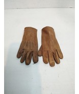 Vintage Youth Toddler Leather Gloves Brown Wrist Washable 5.5&quot; L 2.25&quot; W... - £18.45 GBP