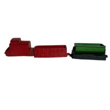 Vintage 1930&#39;s Arcor Toys Rubber Train Caboose 2 Cars As-Is  Red Green - £29.28 GBP