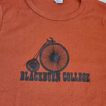 Vintage 70s Sz M Blackburn College Shirt Fitted Bicycle Penny Farthing Champion - $38.61