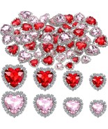 32 Pcs Valentine&#39;S Day Sew On Rhinestone Heart Shape Rhinestones Buttons... - £15.75 GBP