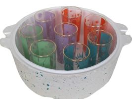 Mid Century 8 Piece Tumbler Set By A. Campbell, Styrofoam Storage/Cooler - £139.71 GBP