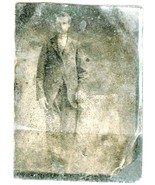 Tintype of Fella Standing Upright Ragged Attire 1800s - Hard to see much. - £3.59 GBP