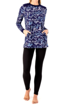 Carole Hochman Feather Soft Jersey Tunic &amp; Legging Set- Maritime Blue, X-SMALL - £25.91 GBP
