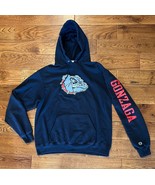 Gonzaga Bulldogs Champion Hoodie Sweatshirt Black w/ Red Font Sleeve Siz... - $21.28