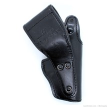 LH S&amp;W 469 3.5&quot; Black Basket Weave Leather Gould &amp; Goodrich Duty Holster - £23.28 GBP