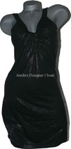 NWT POLECI slinky shimmery little black dress twist cocktail 12 L party $350 - £93.03 GBP