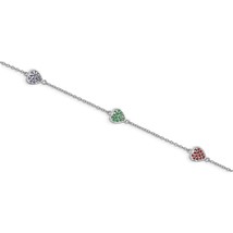 Fine Jewelry Sterling Silver Hearts with Glass - £178.46 GBP