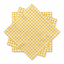 Party Supplies, Disposable Paper Napkins Yellow And White Gingham Napkin... - £15.84 GBP