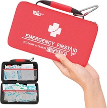 Sturdy Red EVA Portable First Aid Kit, 121 Pieces for Car, Office - £25.72 GBP