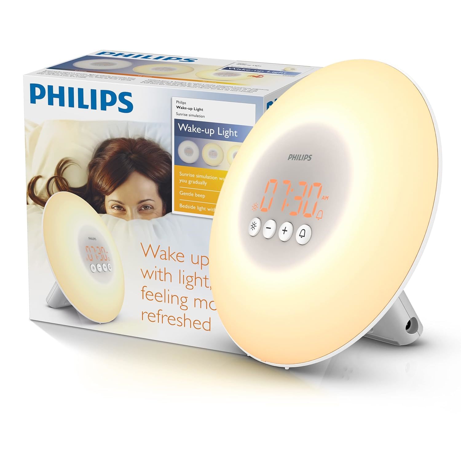 Philips SmartSleep Wake-Up Light Therapy Alarm Clock with Sunrise Simulation, Wh