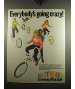 1969 Goodyear Crazywheels Bike Tires Ad - Everybody&#39;s going crazy - £14.55 GBP
