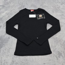 Dickies Shirt Mens XS Black Long Sleeve Boat Neck Medical Uniform Rib Kn... - $19.78