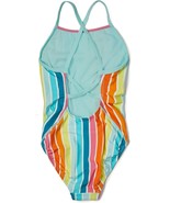 Speedo Girls Swimsuit Solid Cross Straps Striped Aqua Splash ( 16 ) - $839.74 MXN