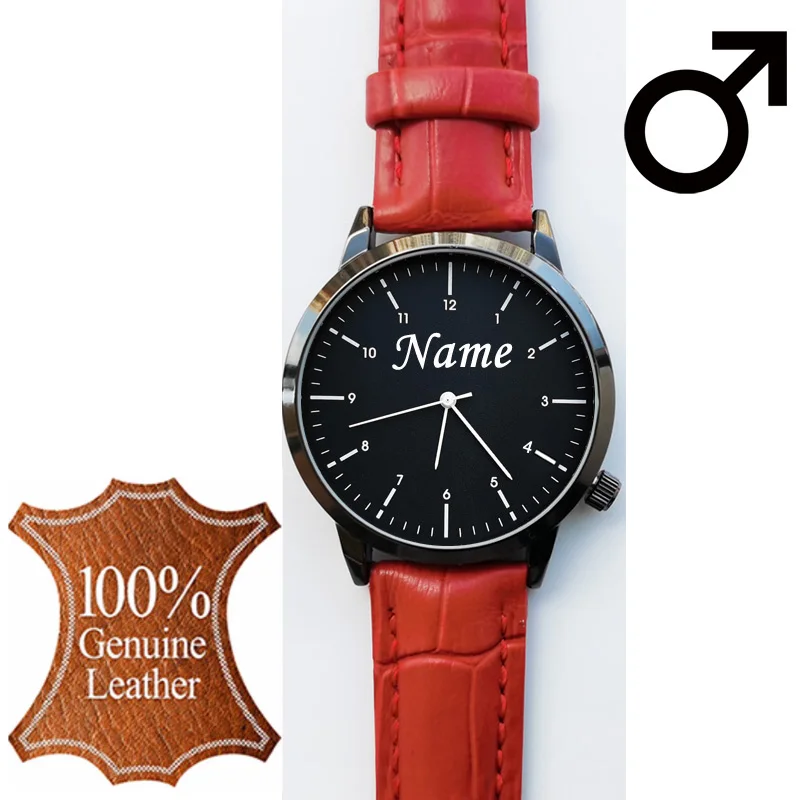 Personalized Customized Engraved Your Name Logo On Face Wristwatch Men&#39;s Women&#39;s - £90.55 GBP