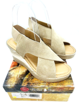 Bella Vita Bec I Slingback Wedge Sandals- Taupe Suede Leather, US 6M - £23.22 GBP