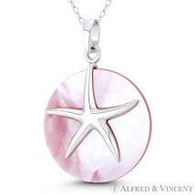 Starfish Boho Beachbum Pink Mother-of-Pearl .925 Sterling Silver Sealife Pendant - £18.32 GBP+