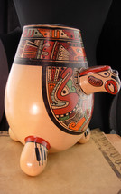 Vintage Mexico art pottery Vase - art mayan Bird design - pop art - native ameri - £92.49 GBP