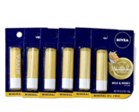 6 Nivea All Day Nourishing Moisture Milk &amp; Honey Lip Care .17oz - £25.16 GBP