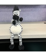 Russ Berrie Black &amp; White Zebra Fat Tummy Plush Stuffed Animal Shelf Sitter - $14.84