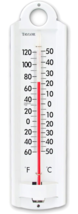 Metal Hanging Wall Thermometer 8 7/8" Indoor Outdoor Aluminum White TAYL... - $21.80