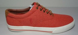 Polo Ralph Lauren Size 11.5 M VAUGHN Red Burlap Fashion Sneakers New Men... - £85.26 GBP