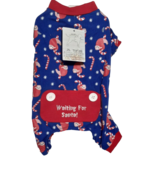 Pet Central Dog Pajamas, Pjs, Christmas, Blue with Sloth &amp; Candy Canes, ... - £5.31 GBP