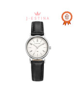 [J.ESTINA] AMICO Quiet Leather Wristwatch Black (JWM2LE2BF204WHBK0) Kore... - £172.33 GBP