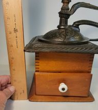 Wood Cast Iron Coffee Grinder with Dove Tail Joints & Wood Knob on Handle image 9