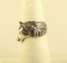 Vintage Sterling Silver 1960s Horse Head French Bague Equestrian Statement Ring - £31.34 GBP