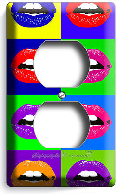 VIBRANT LIPS POP ART OUTLET WALL PLATE COVER COLLEGE TEEN DORM ROOM OFFICE DECOR