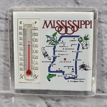 State Of Mississippi Refrigerator Magnet Lucite Thermometer Square Travel  - $9.89