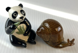 Dynamic Duo Mini Panda and Snail Porcelain Gift Stocking Stuffer - $5.70