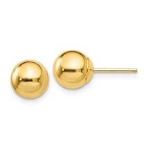 14K Yellow Gold Ball Stud Earrings Jewelry 7mm 7mm x 7mm - £41.25 GBP